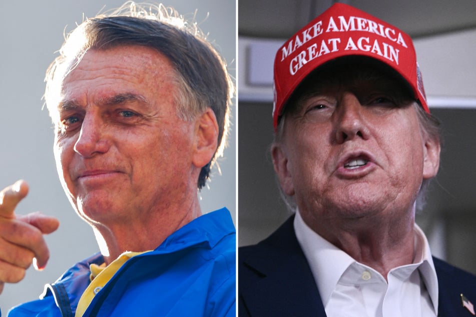President Donald Trump (r.) accused Brazil of carrying out a "WITCH HUNT" against his coup-charged right-wing ally Jair Bolsonaro Monday.