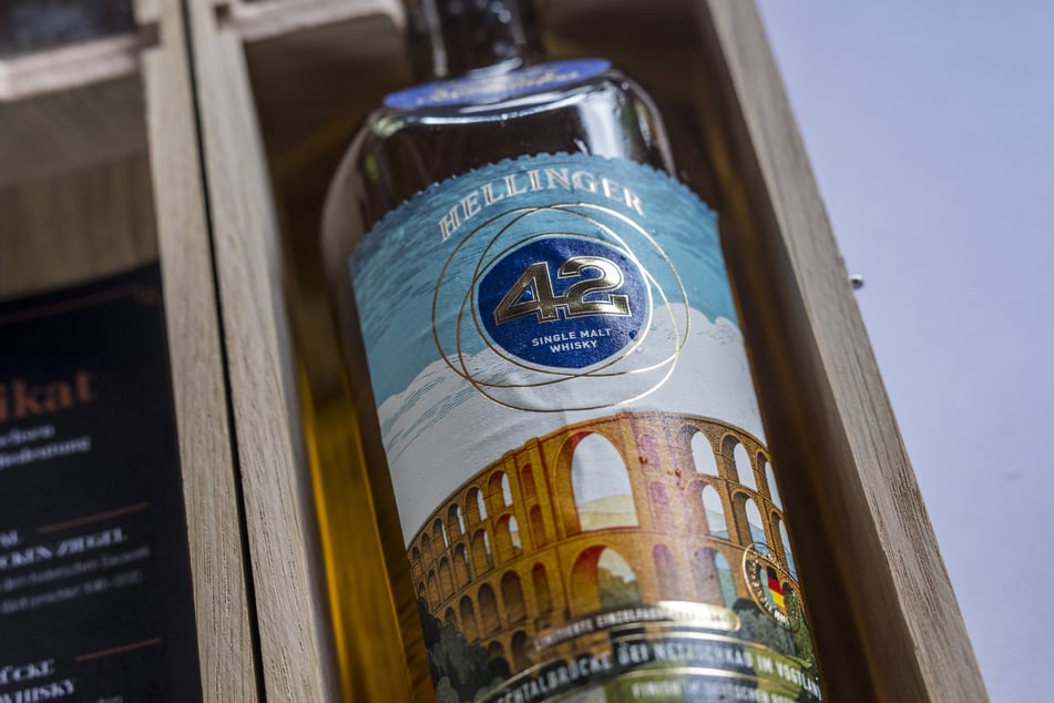 Das Etikett des Göltzschtal-Whiskys zeigt seine Herkunft.