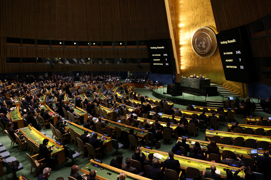The UN General Assembly called for the withdrawal of Russian troops from Ukraine, with 141 of 193 member nations voting to condemn Moscow's invasion.