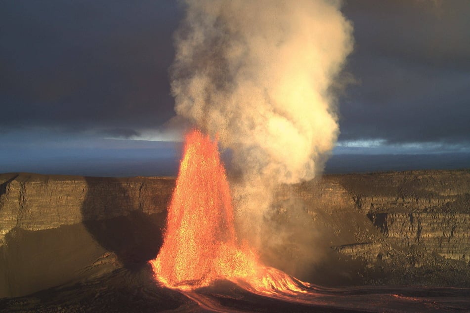 Kilauea – one of six active volcanoes located in the Hawaiian Islands – erupts on April 22, 2025.