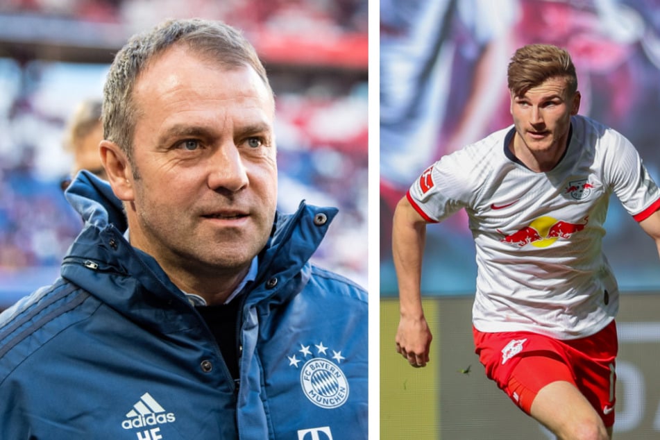 Hansi Flick (l.) spricht von einer "sehr guten Verpflichtung", die Chelsea mit Timo Werner (24) getätigt hat.