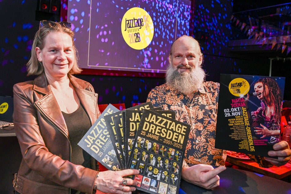Die Macher der Jazztage: Geschäftsführerin Tanja Grandmontagne (56, l.) und Intendant Kilian Forster (57).