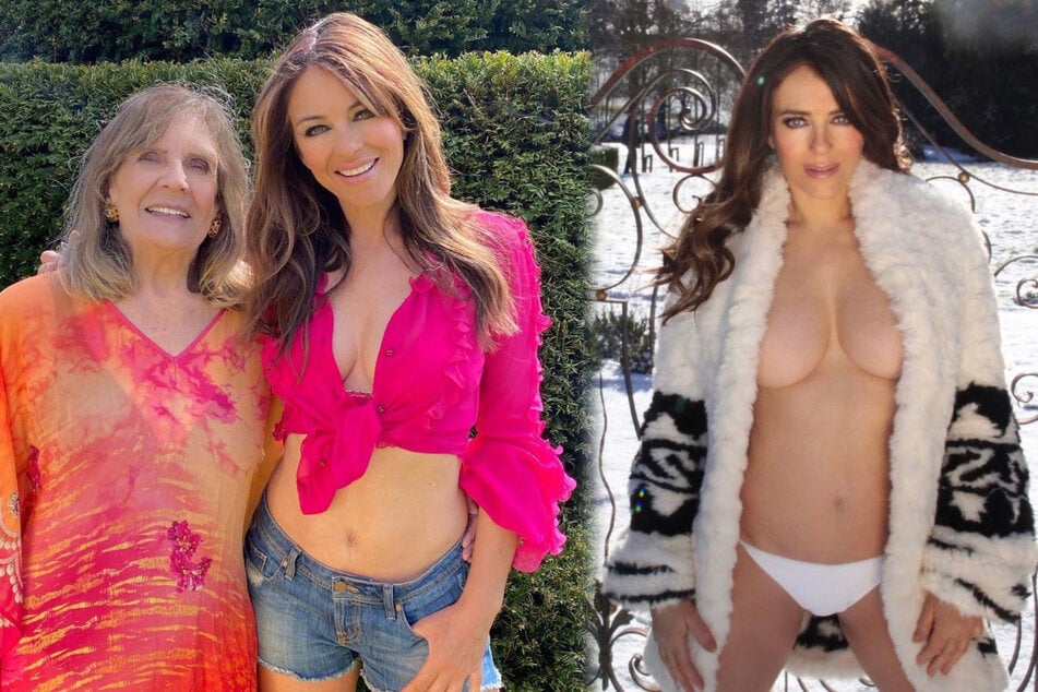 Angela Hurley (80, l.) supports her daughter Elizabeth's (55) sexy online posts (collage).