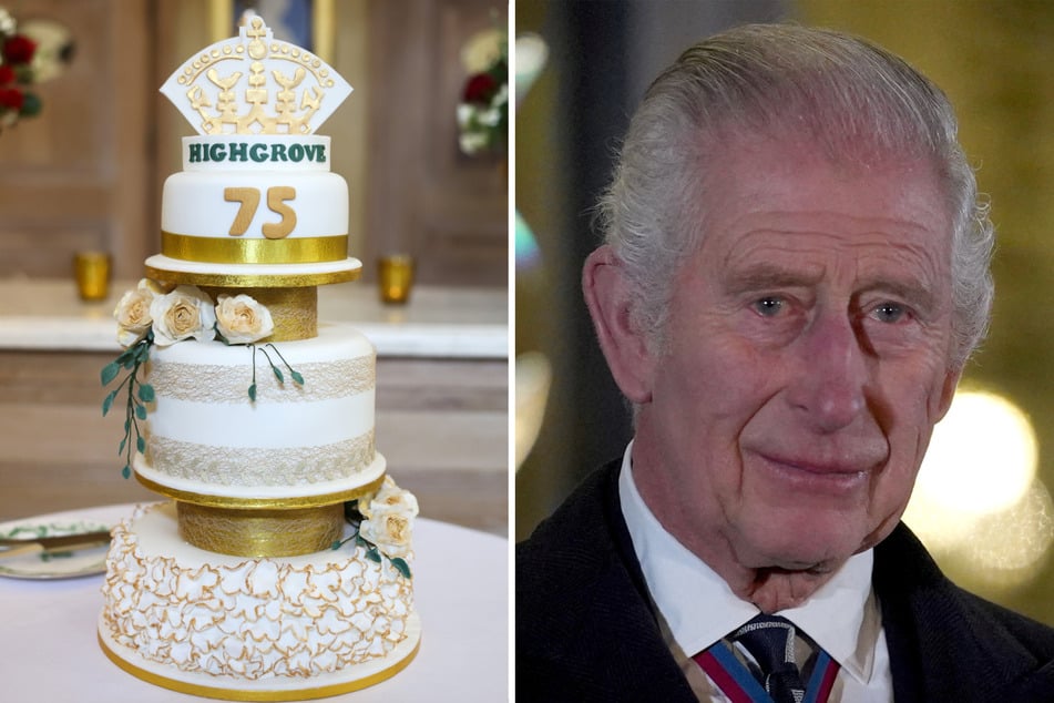 Zu seinem 75. Geburtstag wurde König Charles unter anderem mit einer dreistöckigen Torte überrascht.