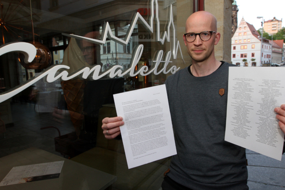 Gastwirt Marcus Galle (35), Inhaber des Café Canaletto in Pirna.