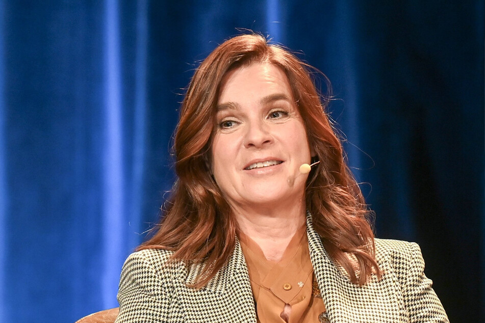 Die ehemalige Eiskunstläuferin Katarina Witt bei einer Online-Veranstaltung der Reihe "Zur Sache, Leipzig" im Astra Kulturhaus.