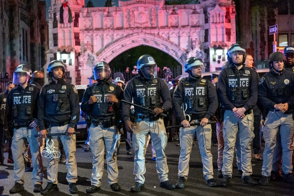 A heavy police presence surrounds the City University of New York as NYPD officers crack down on Gaza solidarity protests on the campus and at Columbia University.