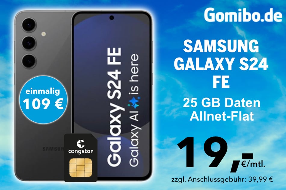 Das Samsung Galaxy S24 FE in der 25 GB Congstar Allnet-Flat für nur 19,99 Euro pro Monat.
