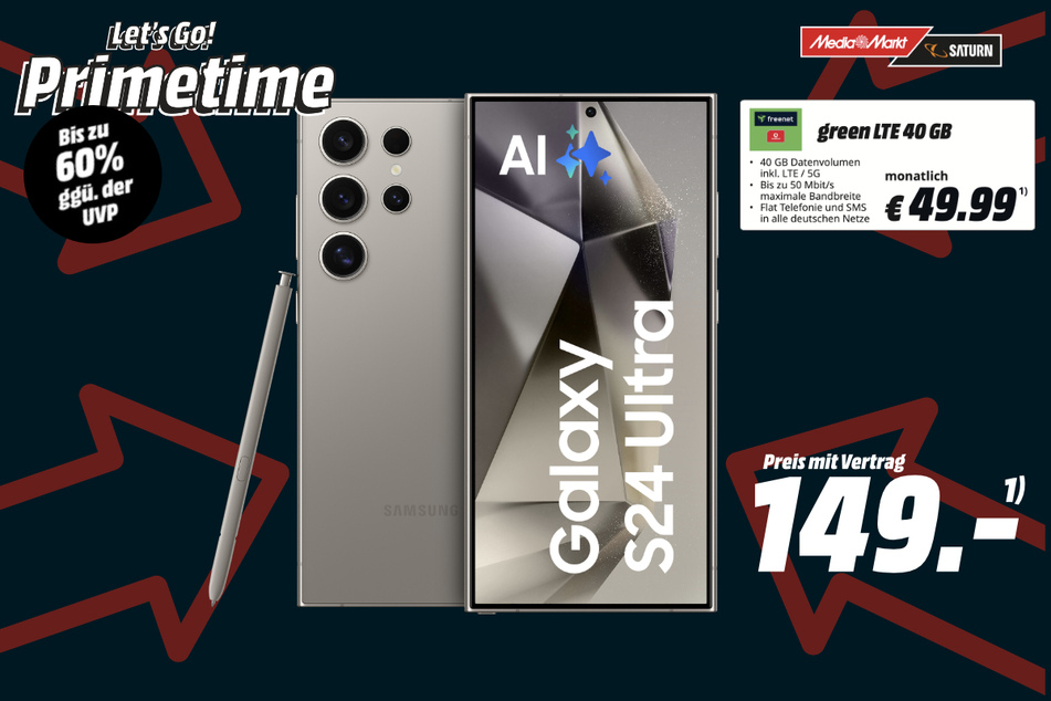 Samsung Galaxy S24 Ultra für 149 Euro im Vertrag.