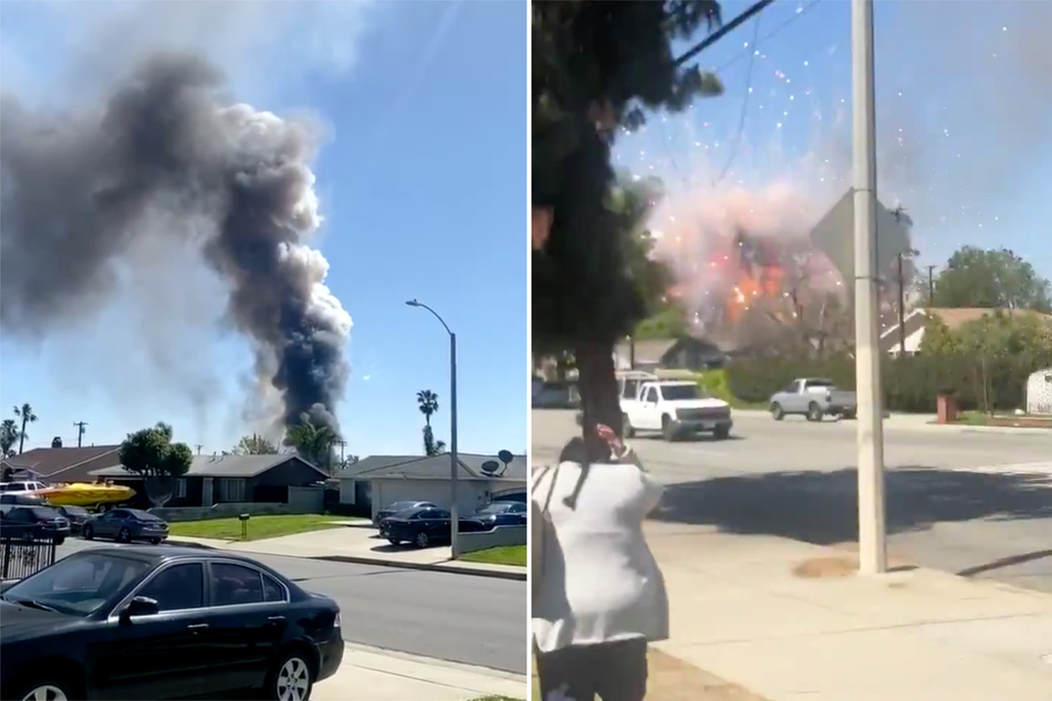 In Twitter-Videos von Nachbarn sieht und hört man die Explosion, die von jeder Menge Feuerwerksknallern begleitet wird.