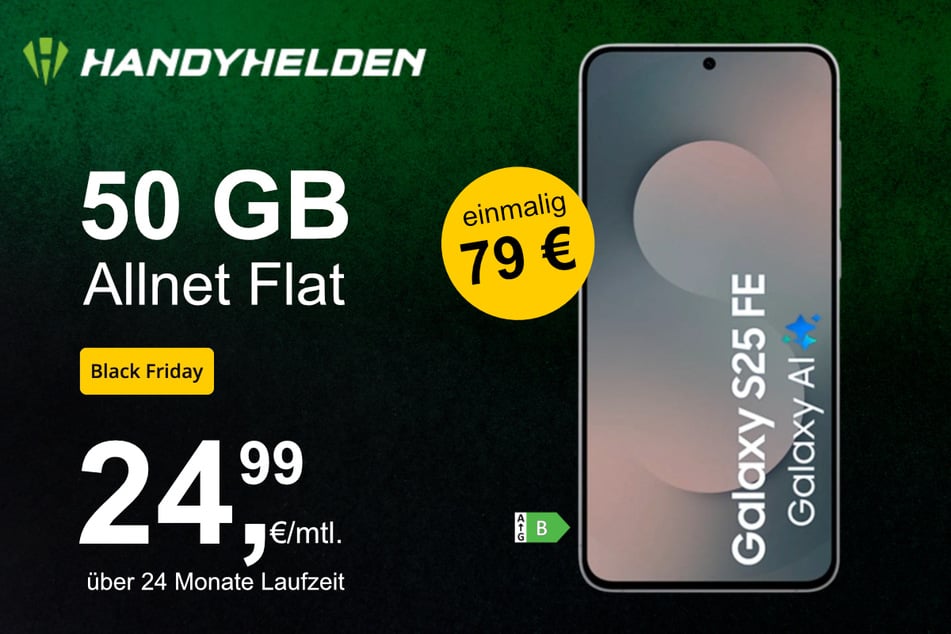 Das Samsung Galaxy S25 FE (256 GB) inkl. 50 GB Datenvolumen für einmalig 79 Euro.