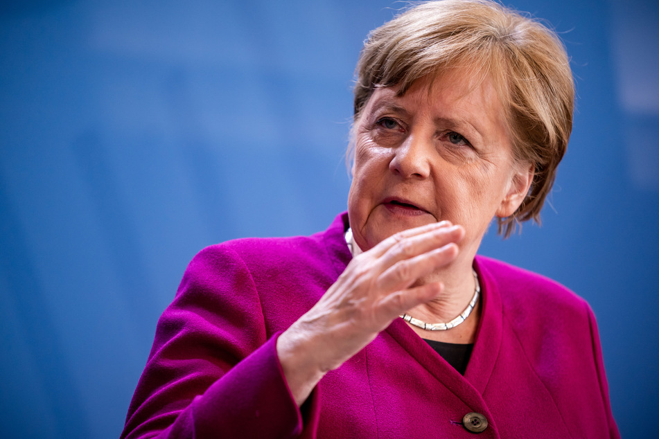 Bundeskanzlerin Angela Merkel (65, CDU) bei einer Pressekonferenz