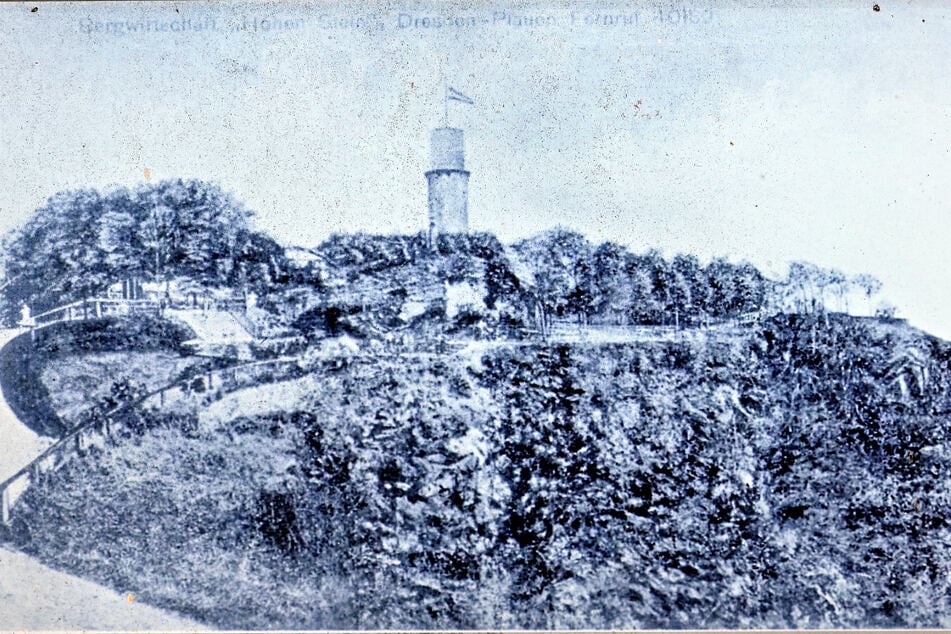 Historische Aufnahme mit Blick von Dölzschen aus.
