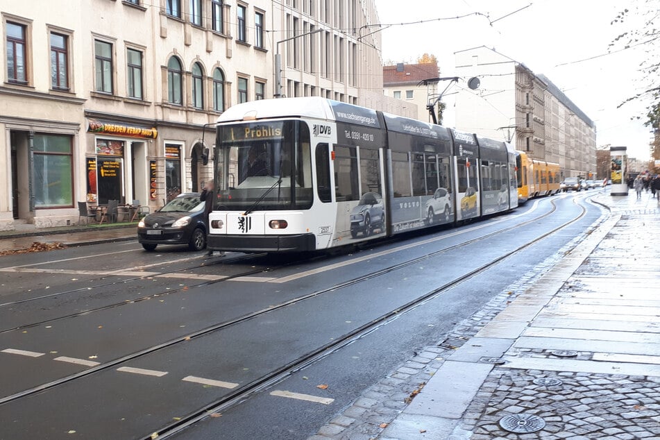 Es kam zum Straßenbahn-Stau.