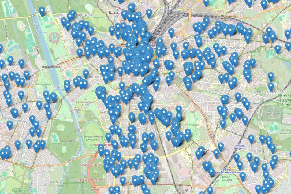 Auf diesem digitalen Stadtplan hat der Verein Bürgerkomitee 1174 konspirative Wohnungen und Agenten-Treffpunkte der Stasi zusammengetragen.