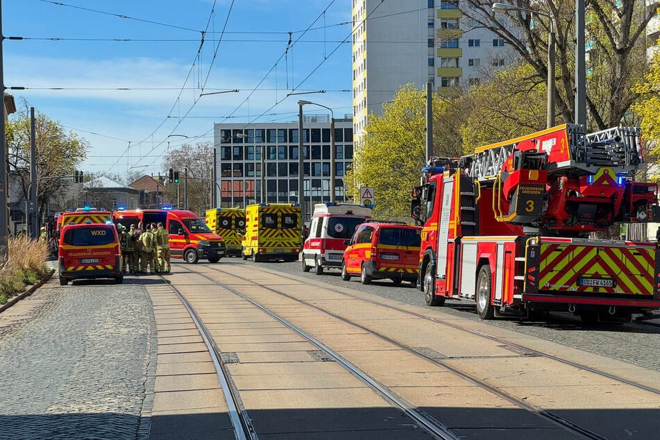 Seit Donnerstagmittag läuft ein Großeinsatz der Feuerwehr an einem Schulzentrum in der Johannstadt.