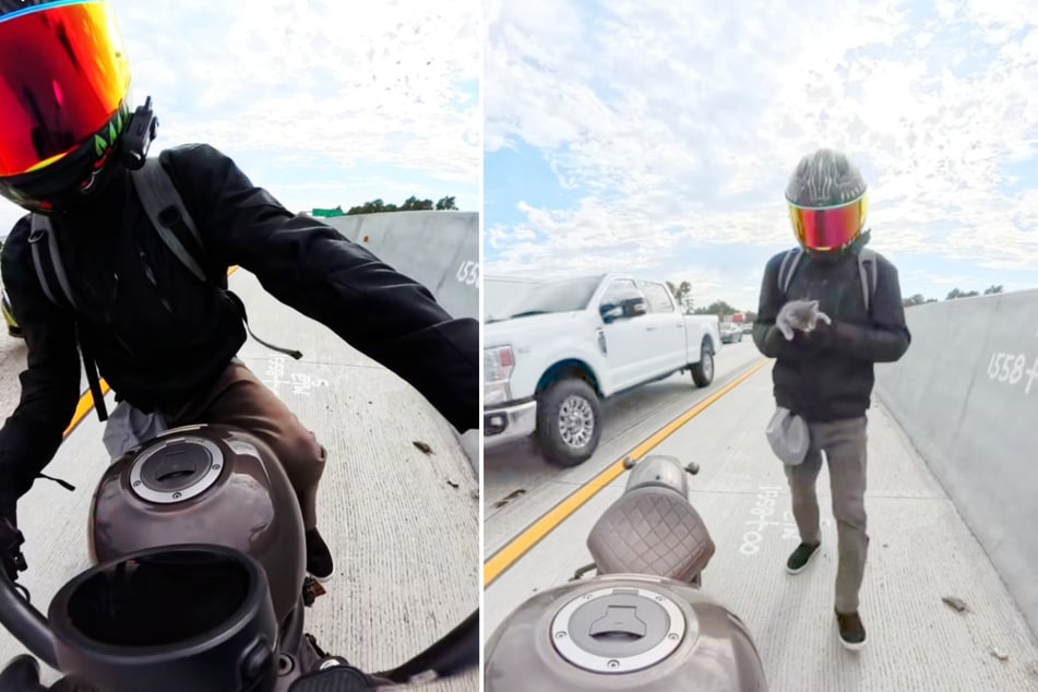 Biker Diego rettete ein Kätzchen auf dem Highway.