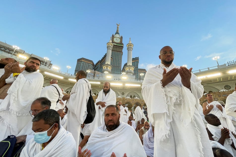 Muslims recite prayers at the Grand Mosque in the holy city of Mecca, Saudi Arabia, on June 1, 2025.