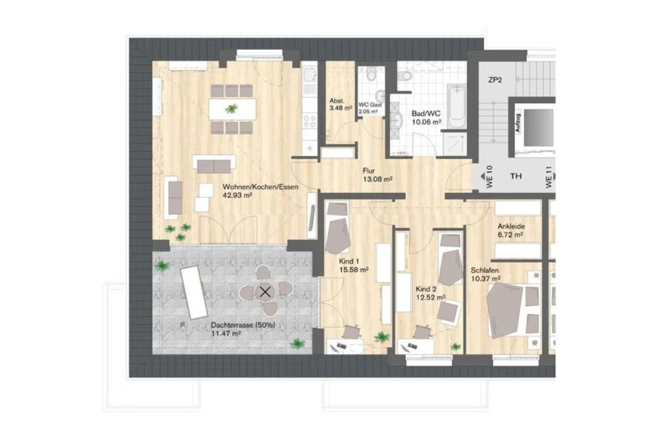 Wohneinheit 7: 4-Raum-Wohnung mit ca. 129 m² Wohnfläche