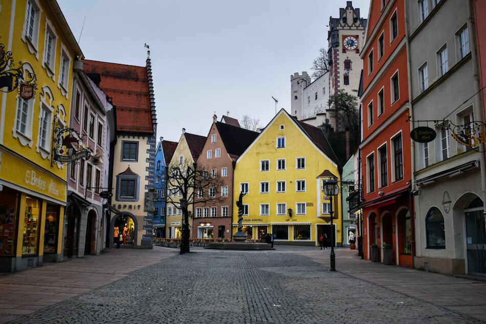 Die Innenstadt von Füssen in Oberbayern.