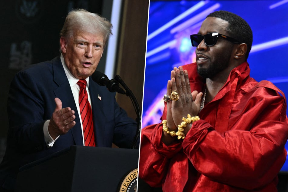 Sean "Diddy" Combs (r.) is reportedly seeking a pardon from President Donald Trump ahead of his sentencing date.