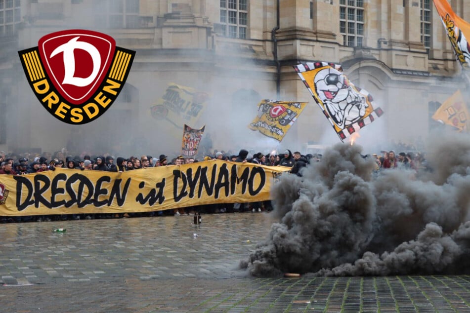 Mit Bengalos und Rauchtöpfen: 2500 Dynamo-Fans zogen durch die Stadt zum Stadion
