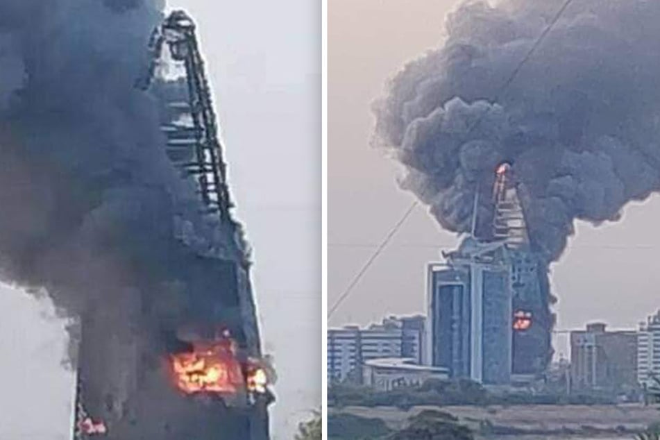 Hochhaus steht in Flammen: Glasturm zu großen Teilen ausgebrannt