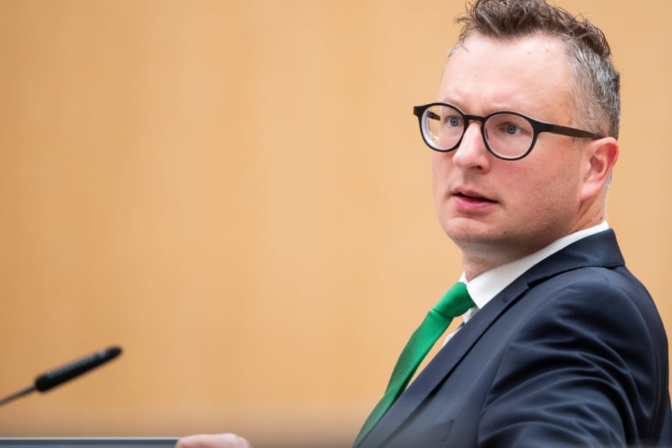 Andreas Schwarz (40), Fraktionsvorsitzender von Bündnis 90/Die Grünen, im Landtag.