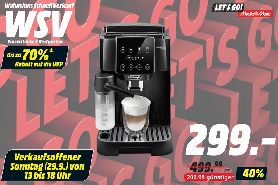 DeLonghi-Kaffeevollautomat für 299 statt 499,99 Euro.