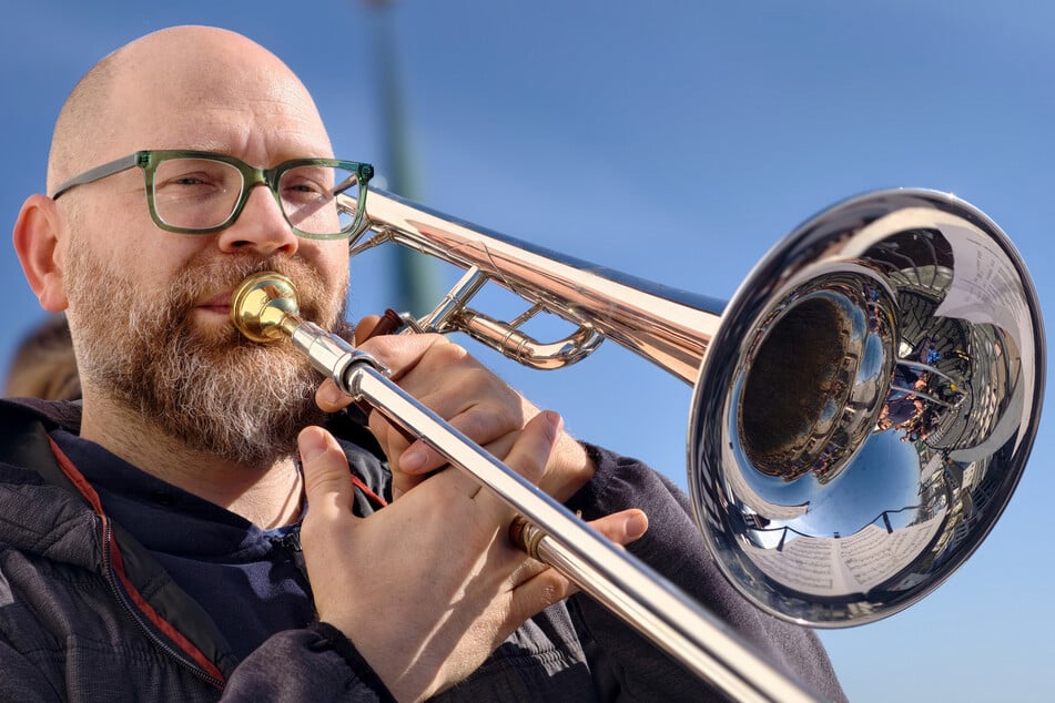 Stefan Türk (44) ist der Leiter des Posaunenchors Grüna.