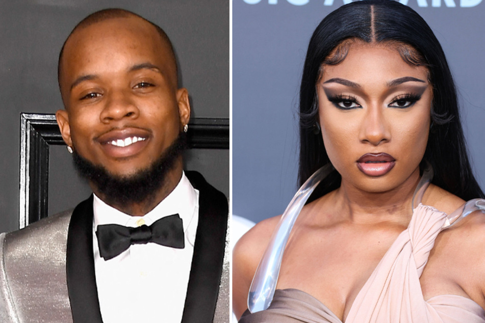 Megan Thee Stallion (r) took the stand as a witness for the prosecution in Torey Lanez's shooting trial in California.