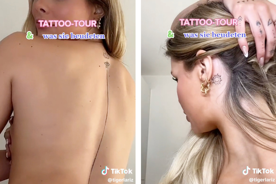Auf ihrem Rückgrat und hinter dem Ohr - Larissa Neumann (22) hat sich schon einige Tattoos stechen lassen.