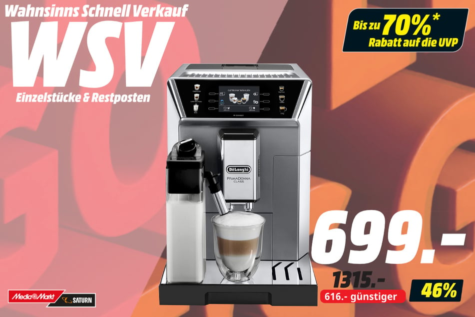 DeLonghi-Kaffeevollautomat für 699 statt 1.315 Euro.