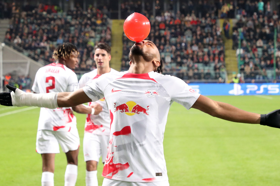 Bereits nach zehn Minuten ging RB Leipzig in Führung. Torschütze Christopher Nkunku feierte es mit einem ungewöhnlichen Jubel.