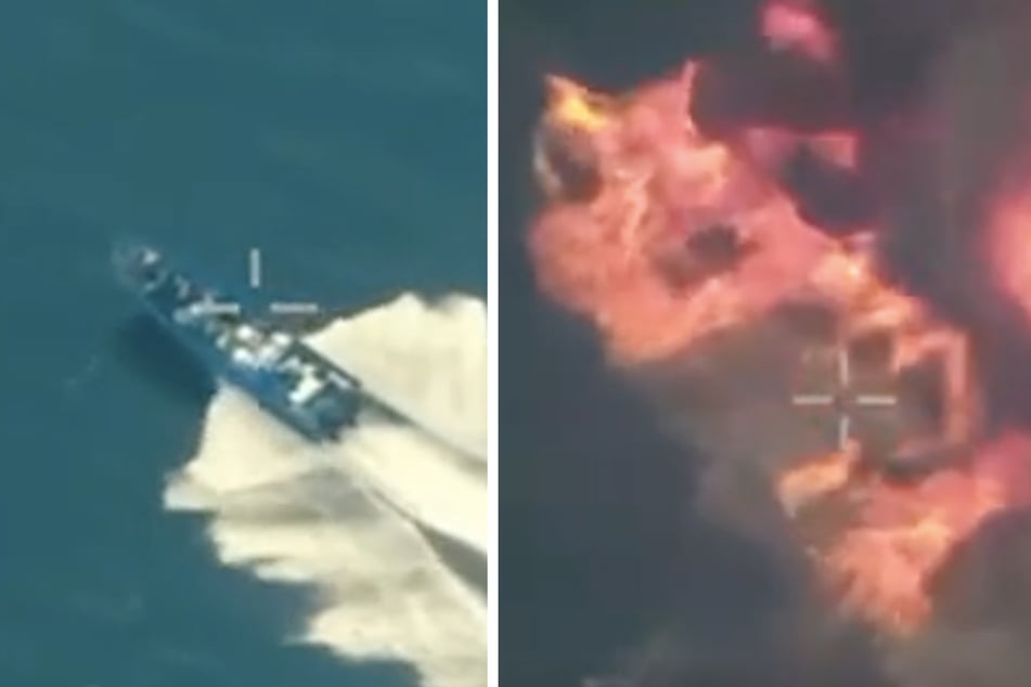 Aufnahmen zeigen den US-amerikanischen Angriff auf ein Drogen-Boot.