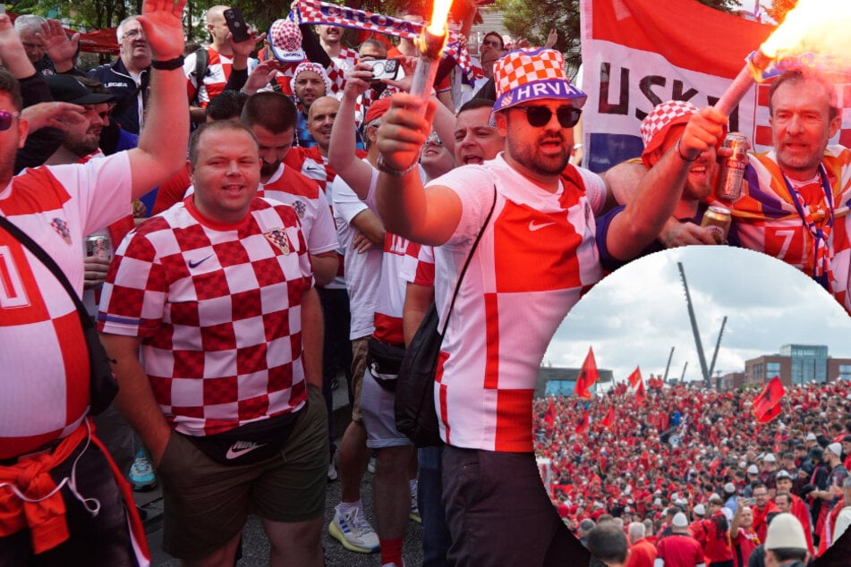 Albanische und kroatische Fans feiern friedliches Fußballfest in Hamburg