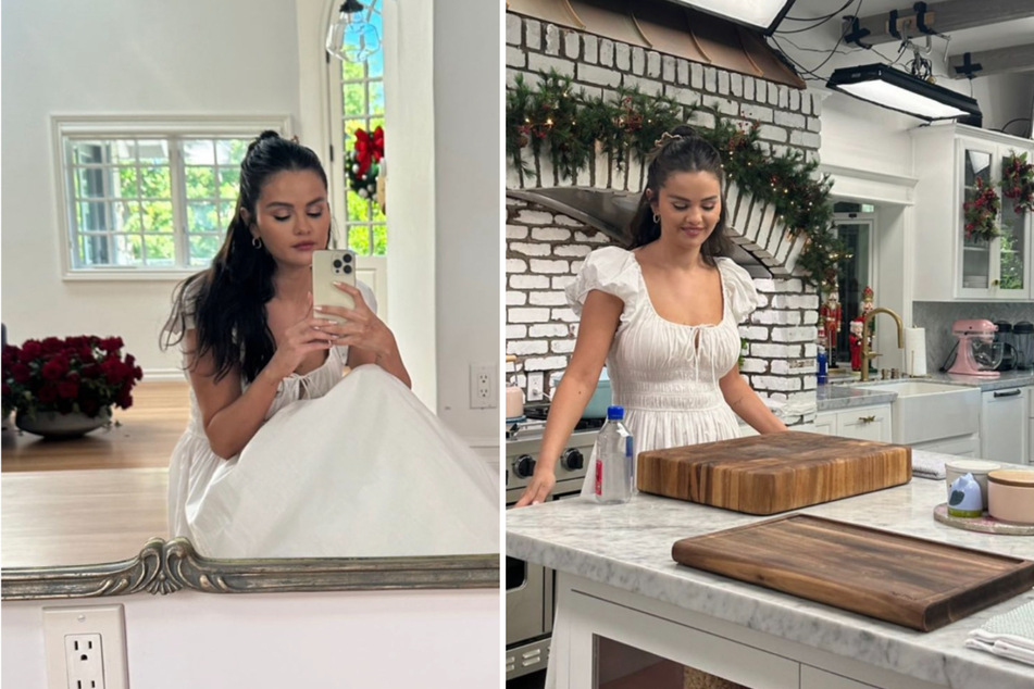 Selena Gomez rocked a dreamy, cottagecore look for a recent cooking show shoot.