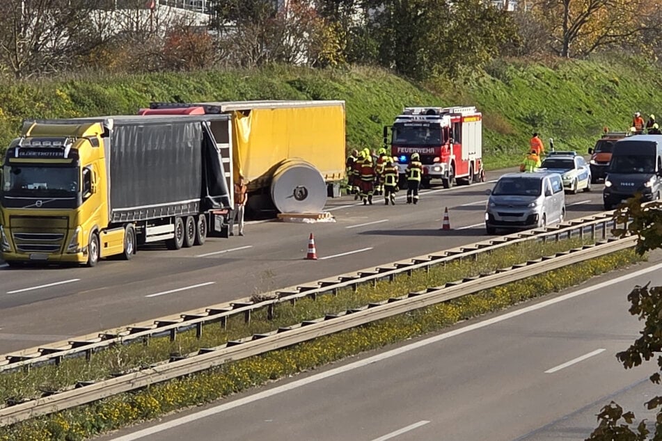 Zwei Lkw kollidierten auf der A9.