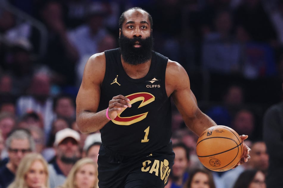 James Harden of the Cleveland Cavaliers in action against the New York Knicks during Game 1 of the NBA Eastern Conference Finals at Madison Square Garden on May 19, 2026.