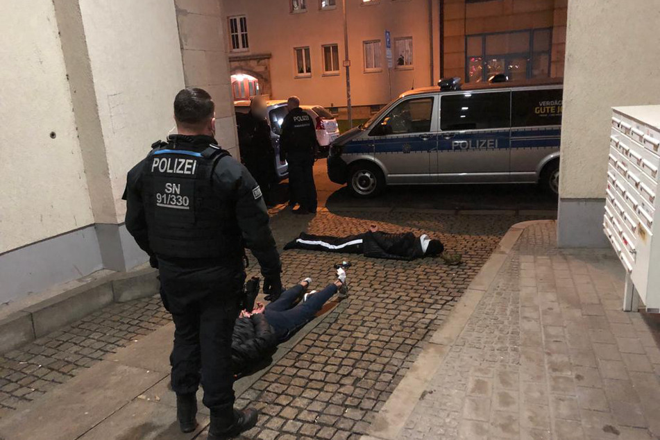 Die Verdächtigen wurden am Chemnitzer Moritzhof zu Boden gebracht.