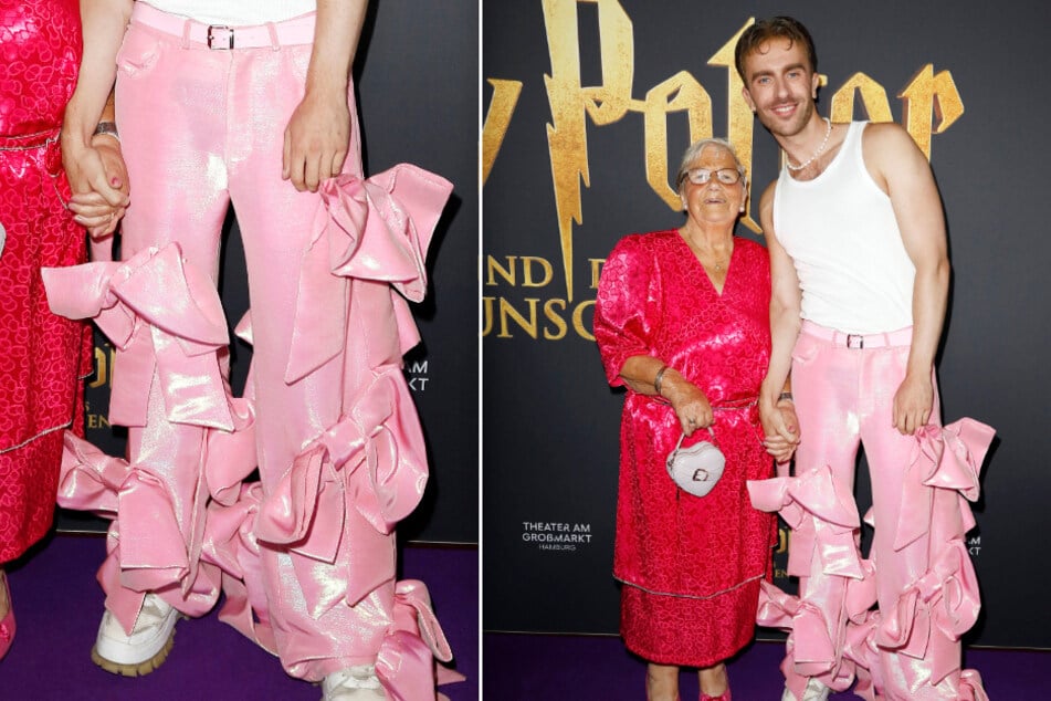 Felix Nieder (32, r.) und seine Oma Waltraud Bräuß (88) wollen mit pinkem Couture-Look ein Zeichen setzen.