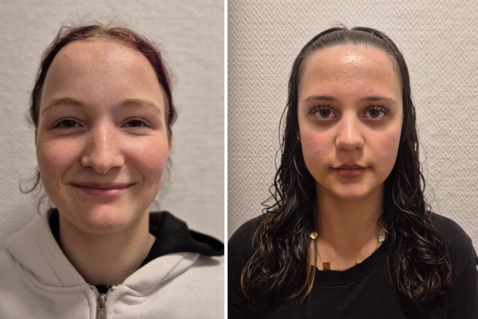 Marie (16, l.) und Delaylah (15) sind aus einer Jugendeinrichtung in Chemnitz verschwunden. Die Polizei fragt: Wer hat das Duo gesehen?