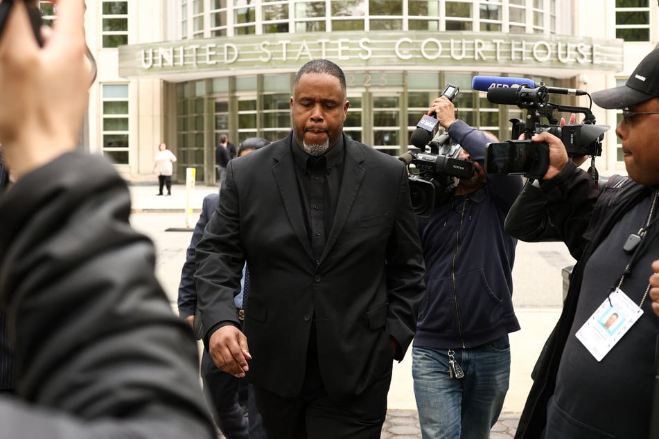 Former NBA player and assistant coach Damon Jones departs the federal courthouse in Brooklyn, New York on Tuesday.