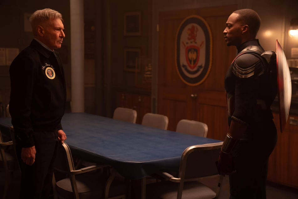 Captain America: Brave New World welcomes Harrison Ford (l.) to the superhero franchise.