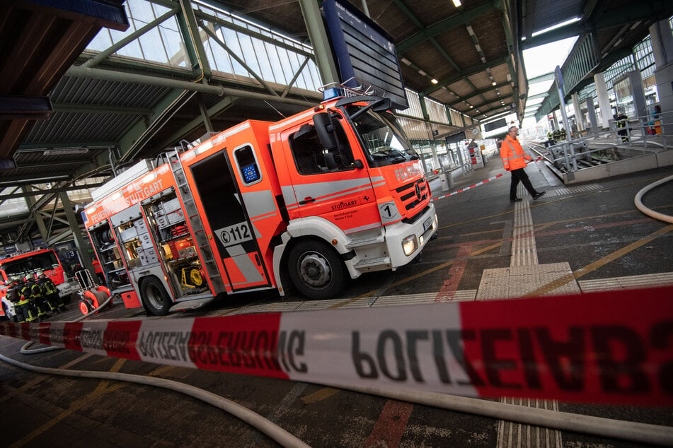 Feuerwehreinsatz in Stuttgart am Hauptbahnhof.