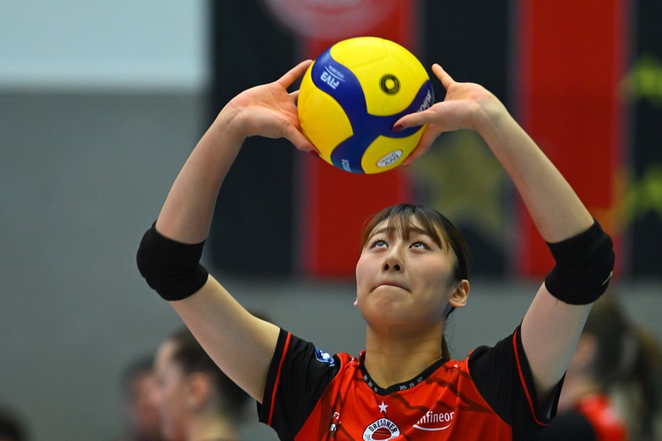 Volleyball-Talent Miku Akimoto (19) reiste nach dem DSC-Heimsieg gegen Erfurt am Samstag in ihre japanische Heimat. (Archivbild)