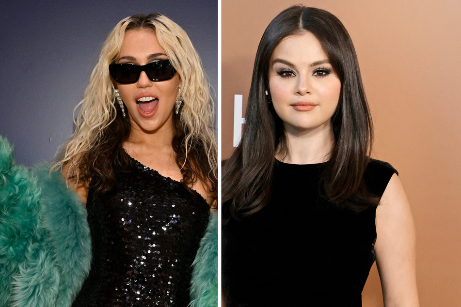 Selena Gomez (r) has ended Miley Cyrus' impressive 18-week streak on Billboard's Radio Songs chart.