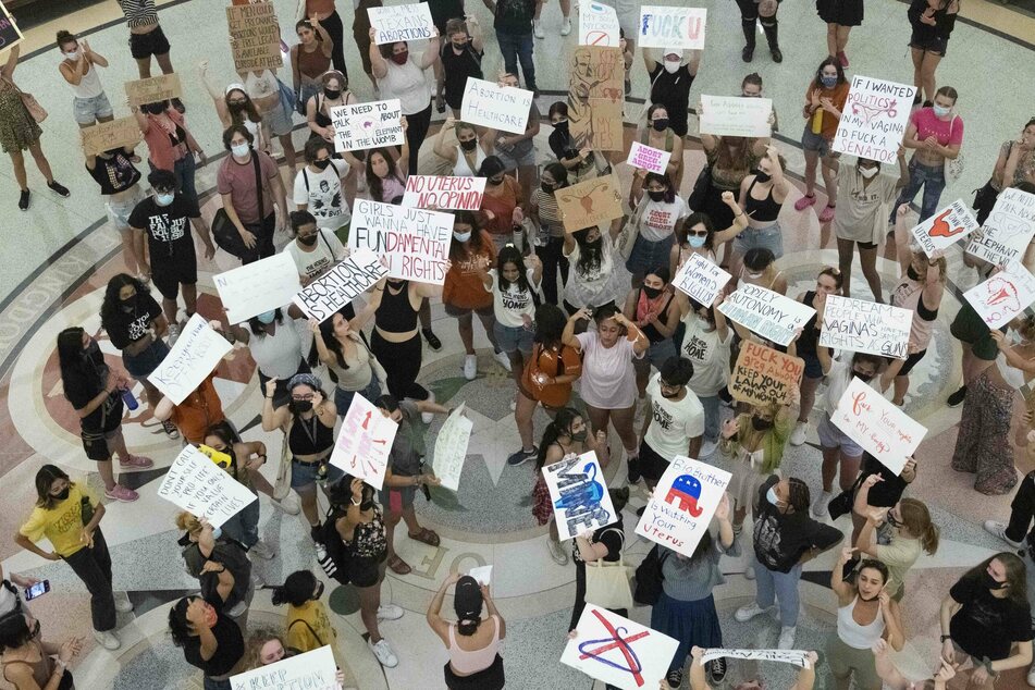 Protesters rallied in the Texas Capitol on September 1 as the six-week abortion ban took effect.