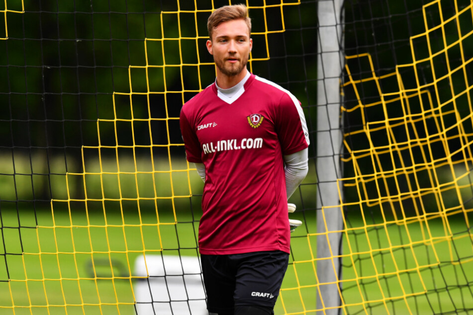 Ein gewohntes Bild in den vergangenen zwei Jahren: Tim Boss hütete nur im Training den Dynamo-Kasten. Erst nach fast zwei Jahren kam er zu seinem ersten Pflichtspieleinsatz.