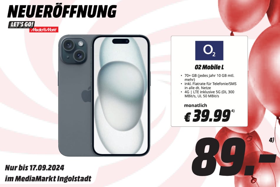 Apple iPhone 15 5G im Tarif.